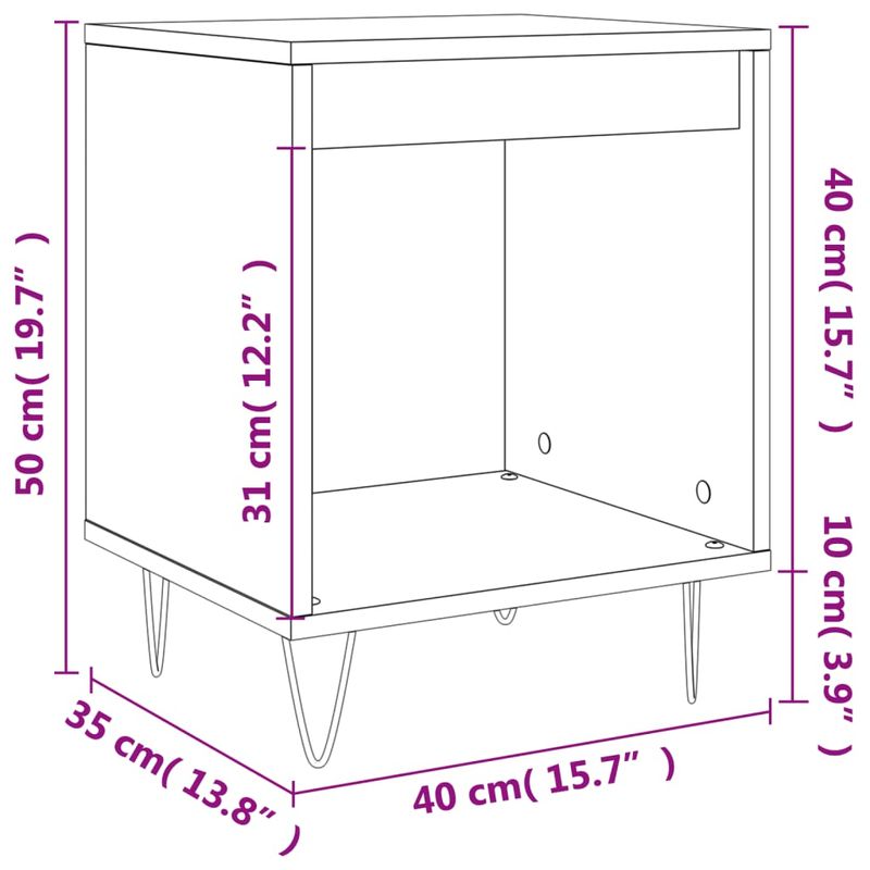 Casa si Gradina - Mobilier - Comode si corpuri - Noptiere - Noptiere, 2 buc., gri sonoma, 40x35x50 cm, lemn compozit - Infinity.ro