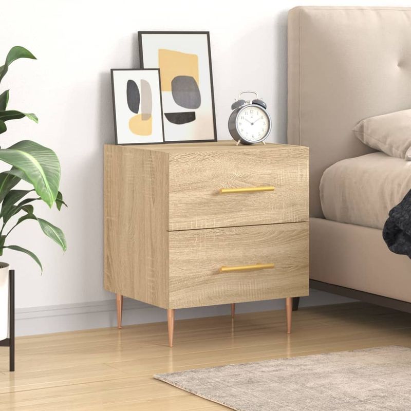 Casa si Gradina - Mobilier - Comode si corpuri - Noptiere - Noptiera, stejar sonoma, 40x35x47,5 cm, lemn compozit - Infinity.ro