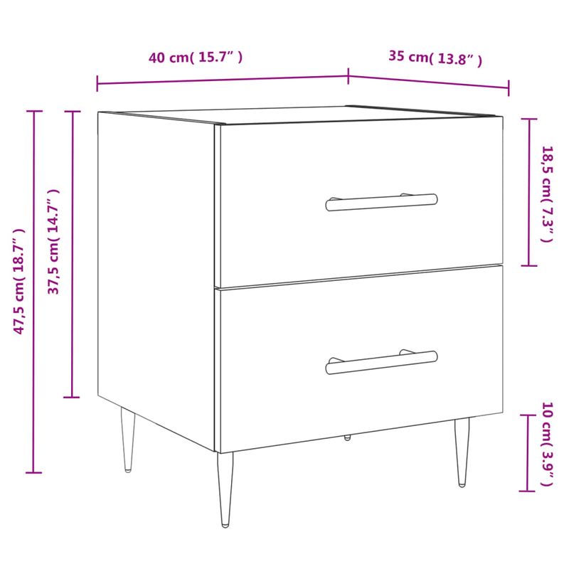 Casa si Gradina - Mobilier - Comode si corpuri - Noptiere - Noptiera, stejar sonoma, 40x35x47,5 cm, lemn compozit - Infinity.ro