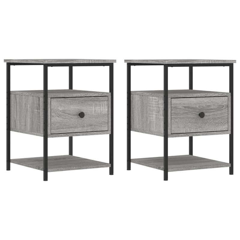 Casa si Gradina - Mobilier - Comode si corpuri - Noptiere - Noptiere, 2 buc., gri sonoma, 40x42x56 cm, lemn compozit - Infinity.ro