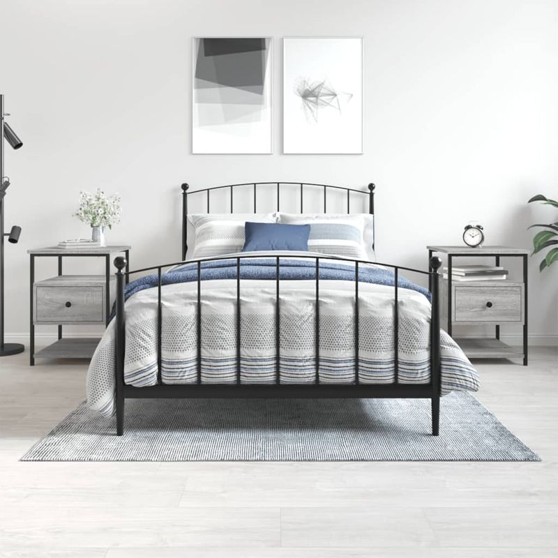 Casa si Gradina - Mobilier - Comode si corpuri - Noptiere - Noptiere, 2 buc., gri sonoma, 40x42x56 cm, lemn compozit - Infinity.ro