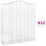 Casa si Gradina - Gradina si terasa - Garduri, panouri si accesorii - Cosuri gabion arcuite, 12 buc 200x50x220/240cm, fier galvanizat - Infinity.ro