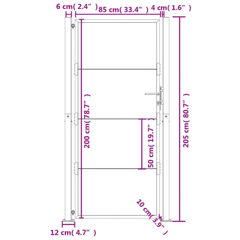 Casa si Gradina - Constructii - Usi interior, exterior si garaj - Usi garaj - Poarta de gradina, 105x205 cm, otel corten - Infinity.ro