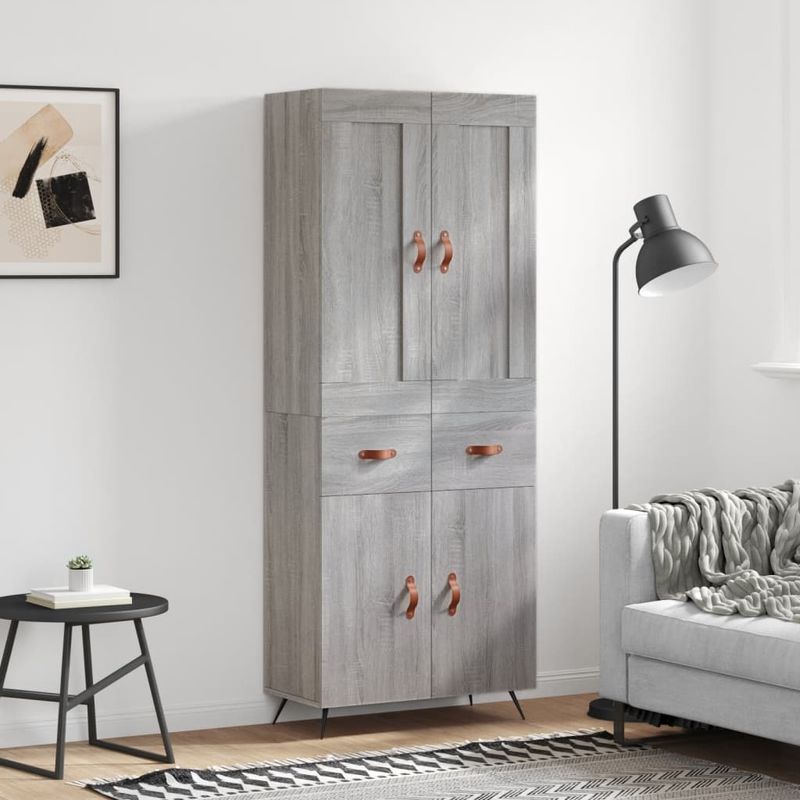 Casa si Gradina - Mobilier - Comode si corpuri - Comode - Dulap inalt, gri sonoma, 69,5x34x180 cm, lemn compozit - Infinity.ro
