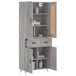 Casa si Gradina - Mobilier - Comode si corpuri - Comode - Dulap inalt, gri sonoma, 69,5x34x180 cm, lemn compozit - Infinity.ro