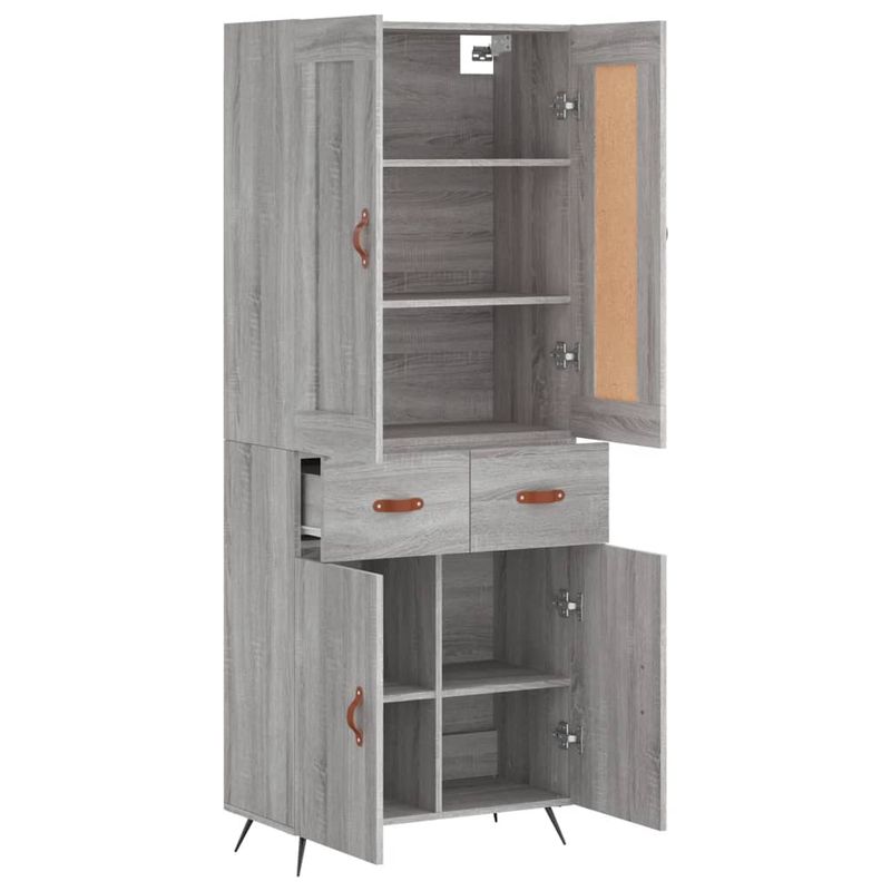 Casa si Gradina - Mobilier - Comode si corpuri - Comode - Dulap inalt, gri sonoma, 69,5x34x180 cm, lemn compozit - Infinity.ro