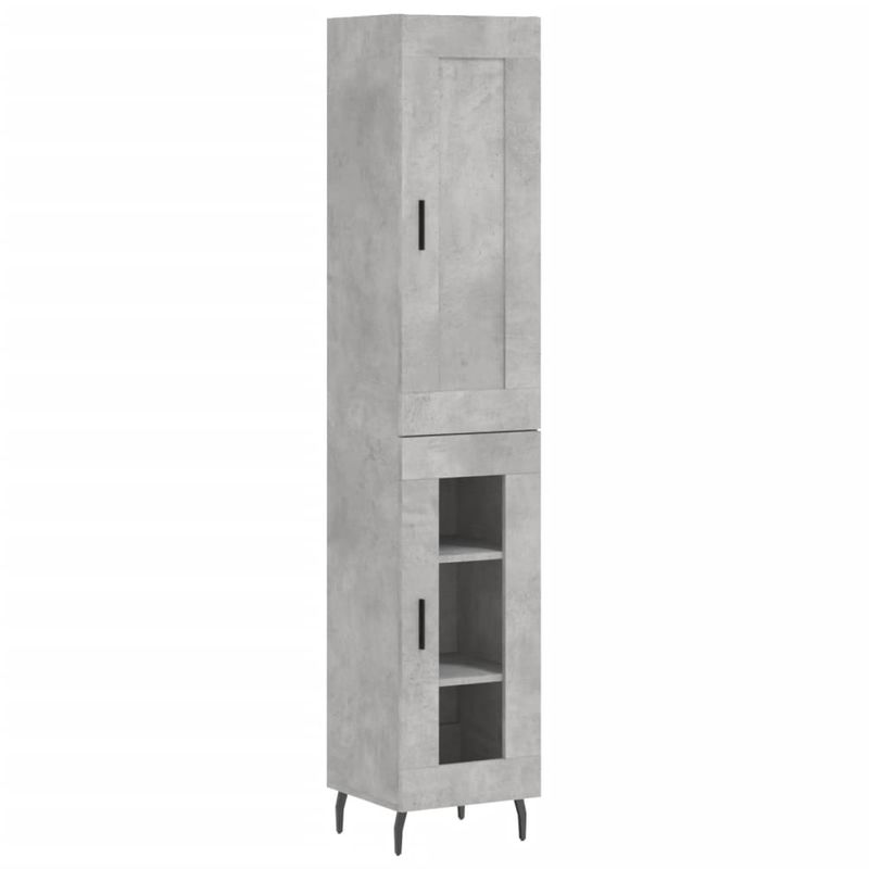 Casa si Gradina - Mobilier - Comode si corpuri - Comode - Dulap inalt, gri beton, 34,5x34x180 cm, lemn prelucrat - Infinity.ro