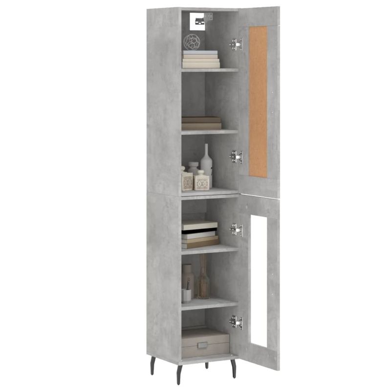 Casa si Gradina - Mobilier - Comode si corpuri - Comode - Dulap inalt, gri beton, 34,5x34x180 cm, lemn prelucrat - Infinity.ro