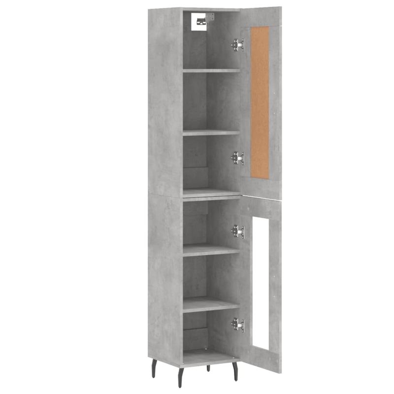 Casa si Gradina - Mobilier - Comode si corpuri - Comode - Dulap inalt, gri beton, 34,5x34x180 cm, lemn prelucrat - Infinity.ro