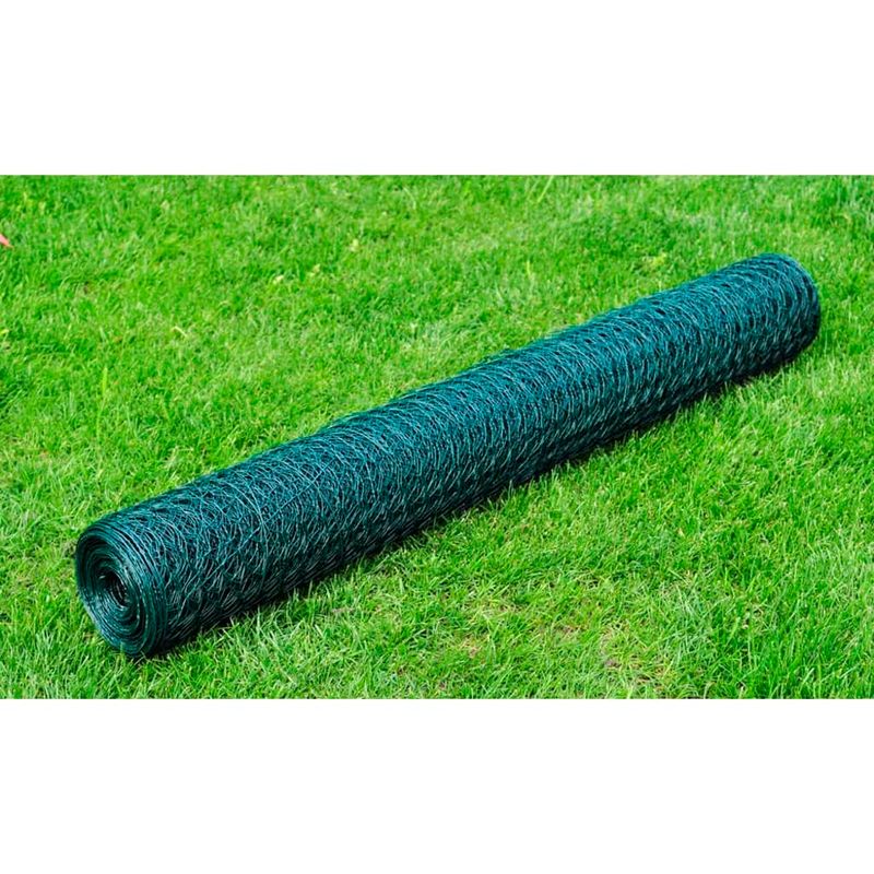 Casa si Gradina - Gradina si terasa - Garduri, panouri si accesorii - Plasa de sarma gaini, verde, 25 x 1 m, otel galvanizat cu PVC - Infinity.ro