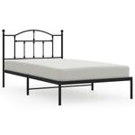 Casa si Gradina - Mobilier - Paturi si accesorii - Paturi - Cadru de pat din metal cu tablie, negru, 100x200 cm - Infinity.ro