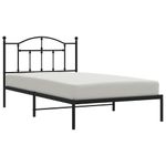 Casa si Gradina - Mobilier - Paturi si accesorii - Paturi - Cadru de pat din metal cu tablie, negru, 100x200 cm - Infinity.ro