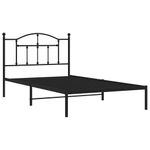 Casa si Gradina - Mobilier - Paturi si accesorii - Paturi - Cadru de pat din metal cu tablie, negru, 100x200 cm - Infinity.ro