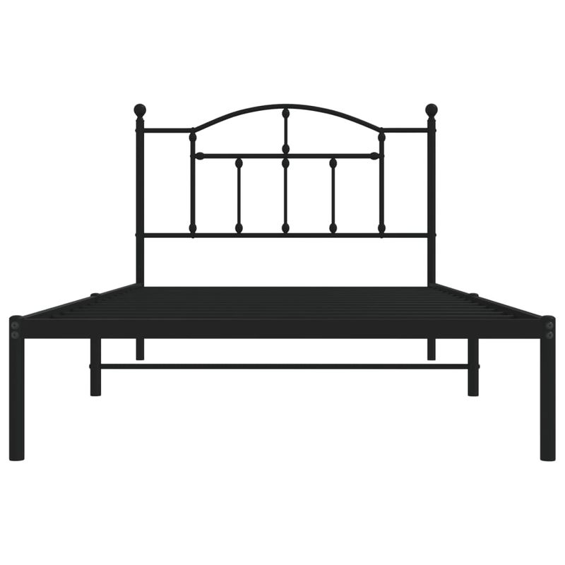 Casa si Gradina - Mobilier - Paturi si accesorii - Paturi - Cadru de pat din metal cu tablie, negru, 100x200 cm - Infinity.ro