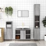 Casa si Gradina - Mobilier - Seturi de mobilier - Seturi baie - Set mobilier de baie, 3 piese, gri sonoma, lemn prelucrat - Infinity.ro