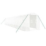 Casa si Gradina - Gradinarit si plante - Sere si solarii - Sera cu cadru din otel, alb, 24 m², 12x2x2 m - Infinity.ro
