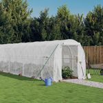Casa si Gradina - Gradinarit si plante - Sere si solarii - Sera cu cadru din otel, alb, 24 m², 12x2x2 m - Infinity.ro