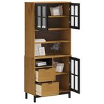 Casa si Gradina - Mobilier - Comode si corpuri - Comode - Dulap cu usi din sticla „FLAM”, 80x40x180 cm, lemn masiv de pin - Infinity.ro