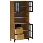 Casa si Gradina - Mobilier - Comode si corpuri - Comode - Dulap cu usi din sticla „FLAM”, 80x40x180 cm, lemn masiv de pin - Infinity.ro