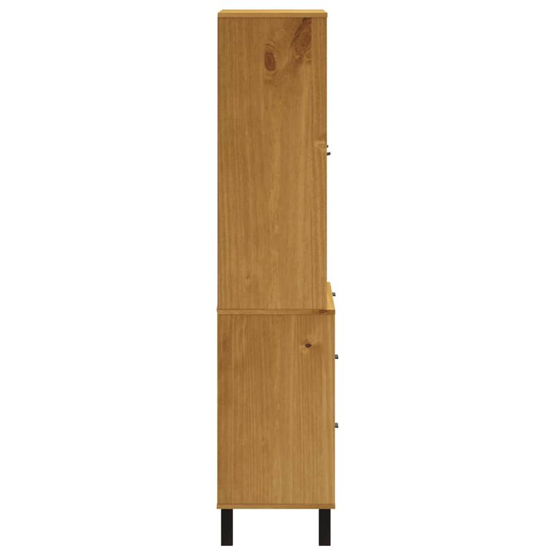 Casa si Gradina - Mobilier - Comode si corpuri - Comode - Dulap cu usi din sticla „FLAM”, 80x40x180 cm, lemn masiv de pin - Infinity.ro
