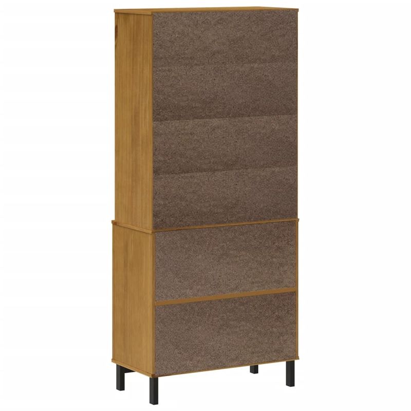 Casa si Gradina - Mobilier - Comode si corpuri - Comode - Dulap cu usi din sticla „FLAM”, 80x40x180 cm, lemn masiv de pin - Infinity.ro