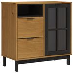 Casa si Gradina - Mobilier - Comode si corpuri - Comode - Dulap cu usi din sticla „FLAM”, 80x40x180 cm, lemn masiv de pin - Infinity.ro