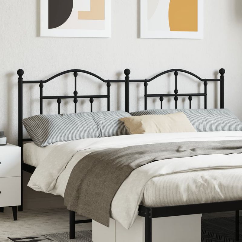 Casa si Gradina - Mobilier - Paturi si accesorii - Accesorii paturi - Tablie de pat metalica, negru, 160 cm - Infinity.ro