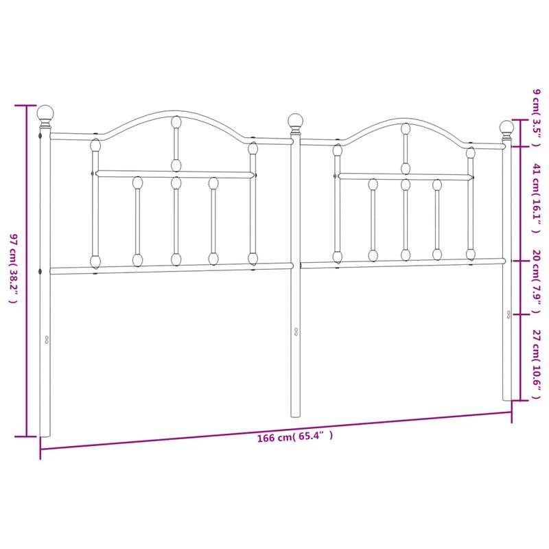 Casa si Gradina - Mobilier - Paturi si accesorii - Accesorii paturi - Tablie de pat metalica, negru, 160 cm - Infinity.ro