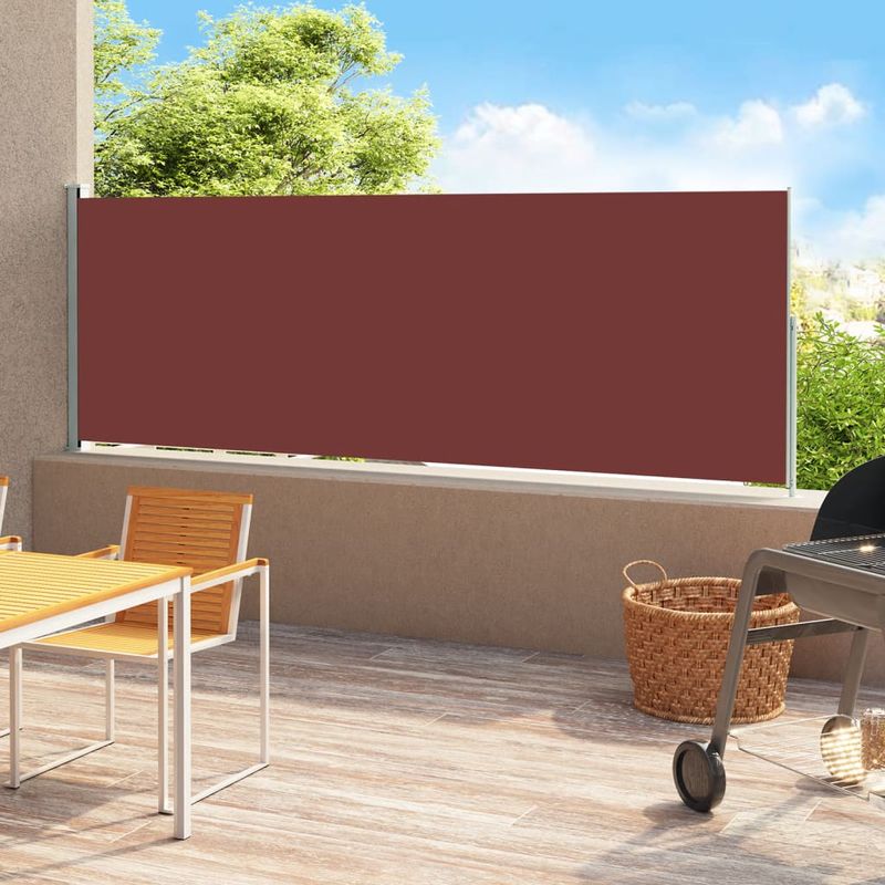 Casa si Gradina - Gradina si terasa - Umbrele si pavilioane - Umbrele - Copertina laterala retractabila de terasa, maro, 180x500 cm - Infinity.ro