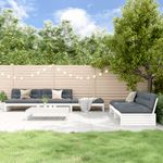Casa si Gradina - Gradina si terasa - Mobilier exterior - Seturi mobila gradina - Set mobilier relaxare gradina&perne 6 piese alb lemn masiv pin - Infinity.ro