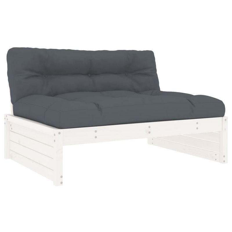 Casa si Gradina - Gradina si terasa - Mobilier exterior - Seturi mobila gradina - Set mobilier relaxare gradina&perne 6 piese alb lemn masiv pin - Infinity.ro