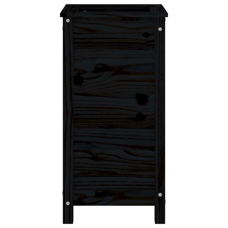 Casa si Gradina - Gradinarit si plante - Plante si ghivece - Ghivece si suporturi - Jardiniera de gradina, negru, 40x40x78 cm, lemn masiv de pin - Infinity.ro