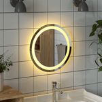 Casa si Gradina - Decoratiuni - Oglinzi - Oglinda de baie cu LED, 40 cm, rotunda - Infinity.ro