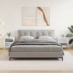 Casa si Gradina - Mobilier - Comode si corpuri - Noptiere - Noptiere, 2 buc., alb extralucios, 40x30x50 cm, lemn compozit - Infinity.ro