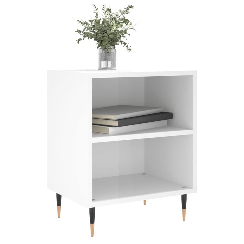 Casa si Gradina - Mobilier - Comode si corpuri - Noptiere - Noptiere, 2 buc., alb extralucios, 40x30x50 cm, lemn compozit - Infinity.ro