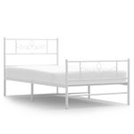 Casa si Gradina - Mobilier - Paturi si accesorii - Paturi - Cadru de pat metalic cu tablie de cap/picioare, alb, 107x203 cm - Infinity.ro