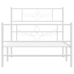 Casa si Gradina - Mobilier - Paturi si accesorii - Paturi - Cadru de pat metalic cu tablie de cap/picioare, alb, 107x203 cm - Infinity.ro