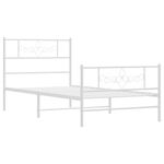 Casa si Gradina - Mobilier - Paturi si accesorii - Paturi - Cadru de pat metalic cu tablie de cap/picioare, alb, 107x203 cm - Infinity.ro