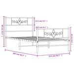 Casa si Gradina - Mobilier - Paturi si accesorii - Paturi - Cadru de pat metalic cu tablie de cap/picioare, alb, 107x203 cm - Infinity.ro