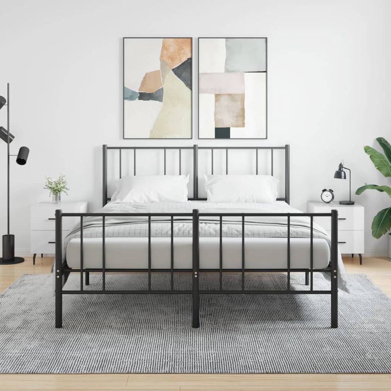 Casa si Gradina - Mobilier - Comode si corpuri - Noptiere - Noptiere, 2 buc., alb extralucios, 40x35x47,5 cm, lemn compozit - Infinity.ro