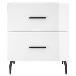 Casa si Gradina - Mobilier - Comode si corpuri - Noptiere - Noptiere, 2 buc., alb extralucios, 40x35x47,5 cm, lemn compozit - Infinity.ro