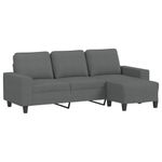 Casa si Gradina - Mobilier - Canapele si coltare - Canapele - Canapea cu 3 locuri si taburet, gri inchis, 180 cm, textil - Infinity.ro