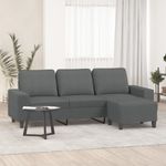 Casa si Gradina - Mobilier - Canapele si coltare - Canapele - Canapea cu 3 locuri si taburet, gri inchis, 180 cm, textil - Infinity.ro