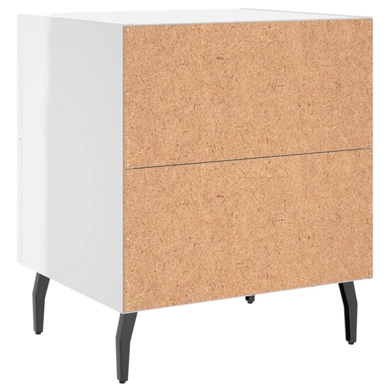 Casa si Gradina - Mobilier - Comode si corpuri - Noptiere - Noptiere, 2 buc., alb extralucios, 40x35x47,5 cm, lemn compozit - Infinity.ro