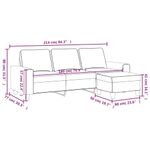 Casa si Gradina - Mobilier - Canapele si coltare - Canapele - Canapea cu 3 locuri si taburet, gri inchis, 180 cm, textil - Infinity.ro