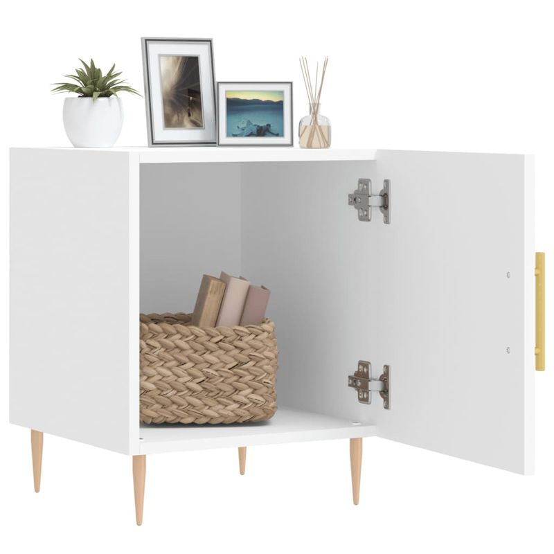 Casa si Gradina - Mobilier - Comode si corpuri - Noptiere - Noptiere, 2 buc., alb, 40x40x50 cm, lemn compozit - Infinity.ro