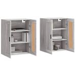 Casa si Gradina - Mobilier - Comode si corpuri - Comode - Dulapuri montate pe perete, 2 buc, gri Sonoma, lemn prelucrat - Infinity.ro