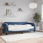 Casa si Gradina - Mobilier - Paturi si accesorii - Paturi - Pat de zi cu saltea, albastru, 90x200 cm, catifea - Infinity.ro