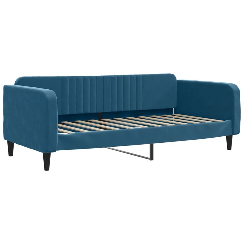 Casa si Gradina - Mobilier - Paturi si accesorii - Paturi - Pat de zi cu saltea, albastru, 90x200 cm, catifea - Infinity.ro