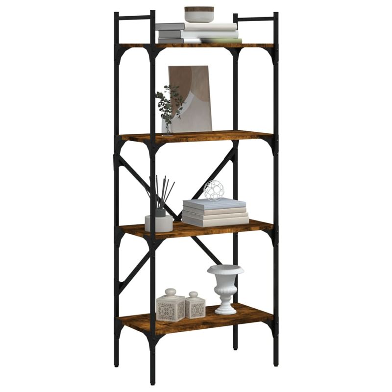 Casa si Gradina - Mobilier - Biblioteci si rafturi - Biblioteci - Biblioteca cu 4 niveluri, stejar fumuriu, 56x31,5x138,5 cm lemn - Infinity.ro
